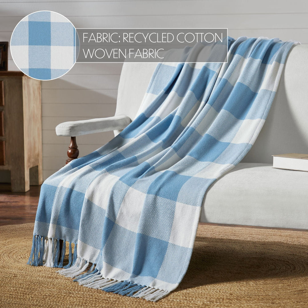 Annie Blue Buffalo Check Woven Throw