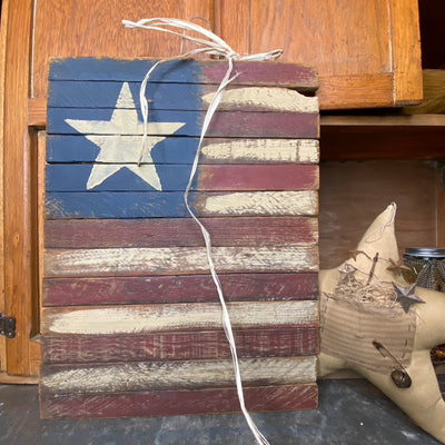 Lath Americana Flag Sign - 15x20" - Primitive Star Quilt Shop