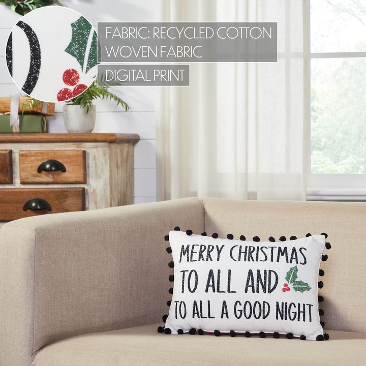 Annie Red Buffalo Check "To All A Good Night" Pillow