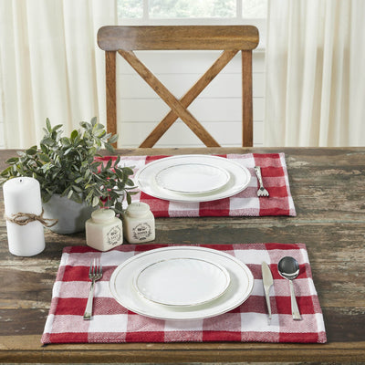 Annie Red Buffalo Check Placemats - Set of 2 - Primitive Star Quilt Shop