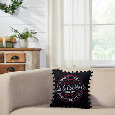 Annie Black Buffalo Check "Milk and Cookies" Pillow 12" - Primitive Star Quilt Shop