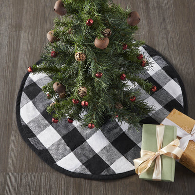 Annie Black Buffalo Check Tree Skirt 24" - Primitive Star Quilt Shop