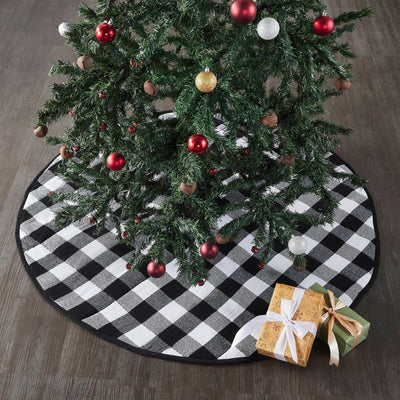 Annie Black Buffalo Check Tree Skirt 48" - Primitive Star Quilt Shop