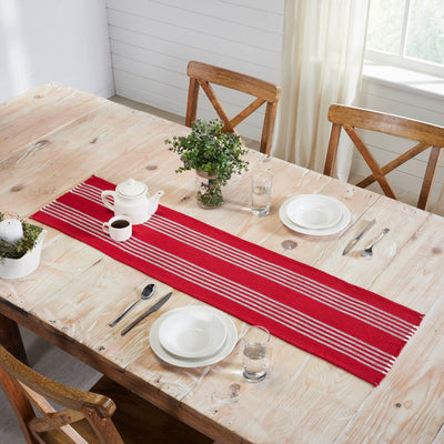 Arendal Red Stripe Fringed Runner 12x48" - Primitive Star Quilt Shop