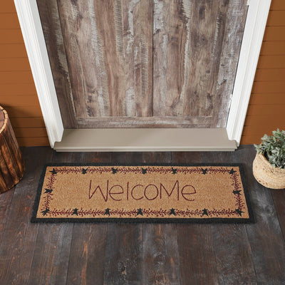 Pip Vinestar "Welcome" Coir Rectangle Rug 17x48" - Primitive Star Quilt Shop