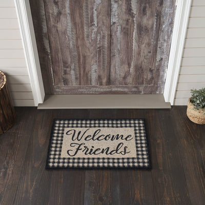 "Welcome Friends" Coir Rectangle Rug 20x30" - Primitive Star Quilt Shop