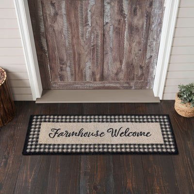 "Farmhouse Welcome" Coir Rectangle Rug 17x48 - Primitive Star Quilt Shop