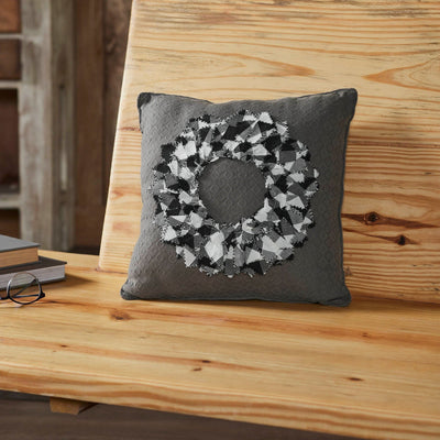 Fabric Wreath Pillow 14" - Primitive Star Quilt Shop