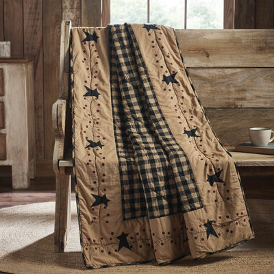 Pip Vinestar Quilted Throw - Primitive Star Quilt Shop