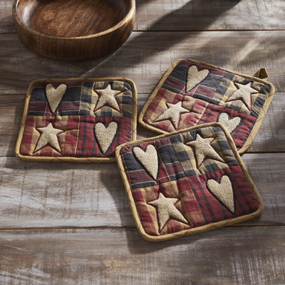 Connell Patchwork Pot Holder - Set of 3 - Primitive Star Quilt Shop