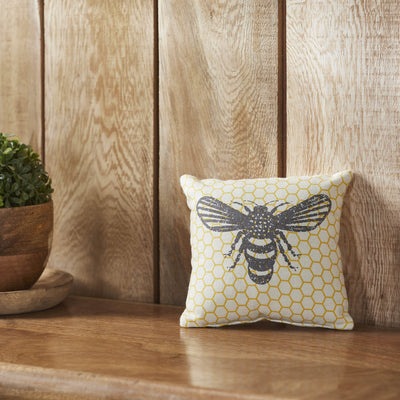 Buzzy Bees Bee Mini Pillow 6" - Primitive Star Quilt Shop