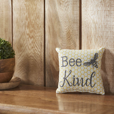 Buzzy Bees "Bee Kind" Mini Pillow 6" - Primitive Star Quilt Shop