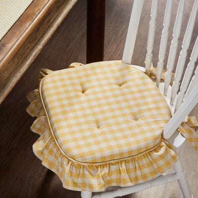 Golden Honey Ruffled Chair Pad 16.5x18" - Primitive Star Quilt Shop