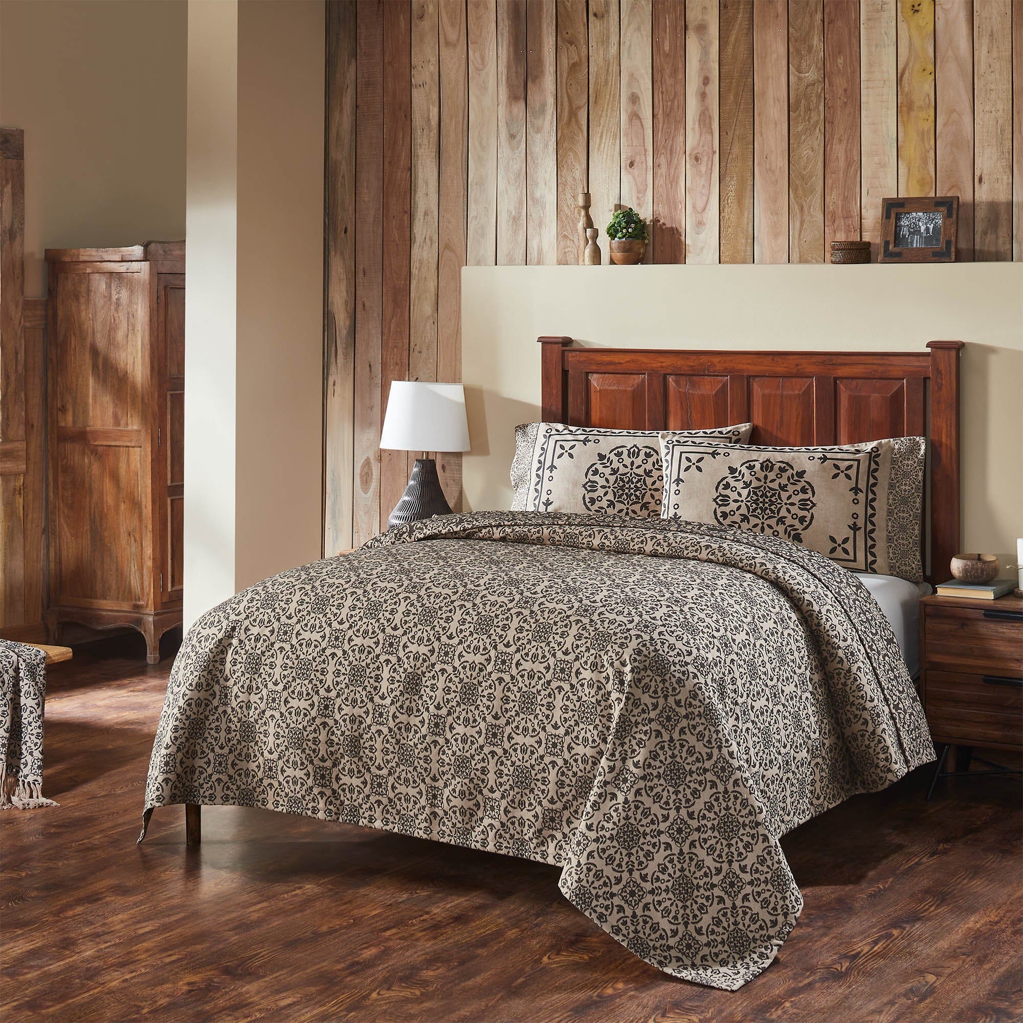 Custom House Black Woven Coverlet