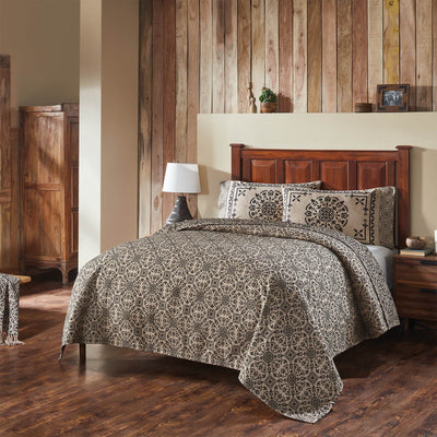 Custom House Black Woven Coverlet - Primitive Star Quilt Shop