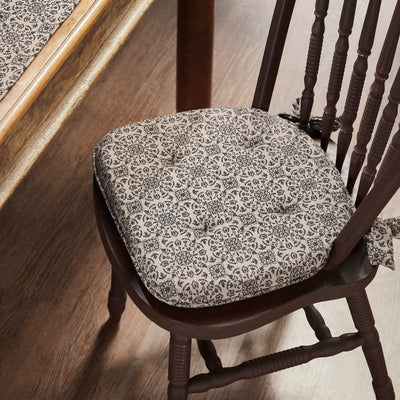 Custom House Black Woven Chair Pad 16.5x18" - Primitive Star Quilt Shop