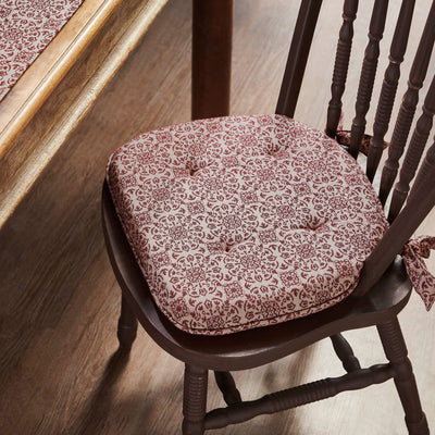 Custom House Burgundy Woven Chair Pad 16.5x18" - Primitive Star Quilt Shop