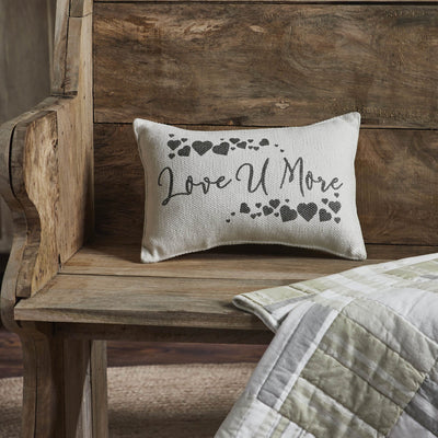 Love U More Pillow 9.5x14" - Primitive Star Quilt Shop