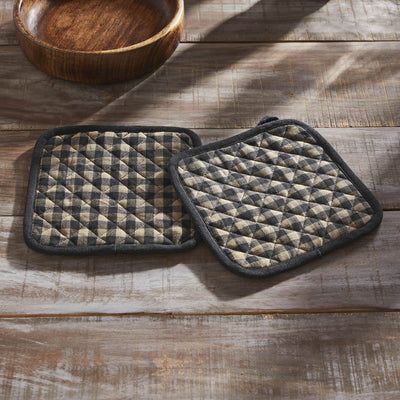 Black Check Pot Holder - Set of 2 - Primitive Star Quilt Shop