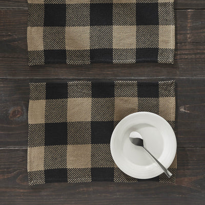 Black Check Placemat - Set of 2 - Primitive Star Quilt Shop