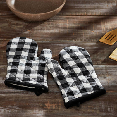 Annie Black Buffalo Check Oven Mitt - Set of 2 - Primitive Star Quilt Shop