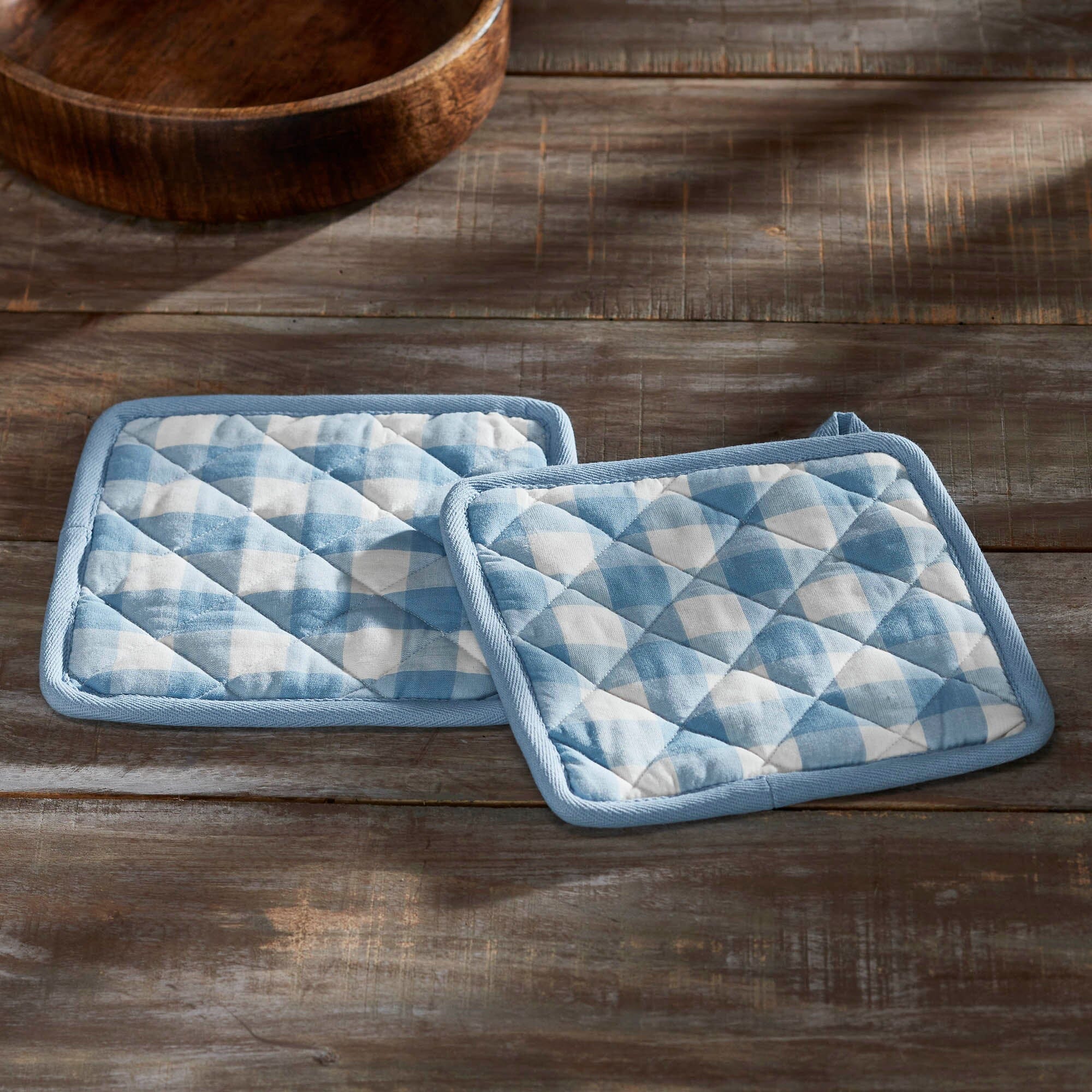 Annie Blue Buffalo Check Pot Holder - Set of 2