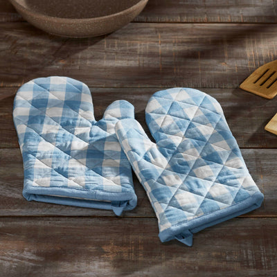 Annie Blue Buffalo Check Oven Mitt - Set of 2 - Primitive Star Quilt Shop