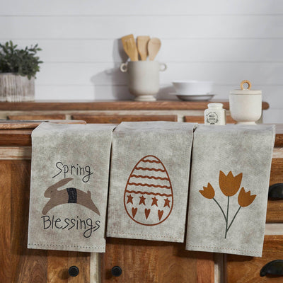 Spring In Bloom Tea Towels - Set of 3 - Primitive Star Quilt Shop