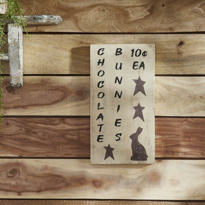 Chocolate Bunnies Wood Sign - 15x8" - Primitive Star Quilt Shop