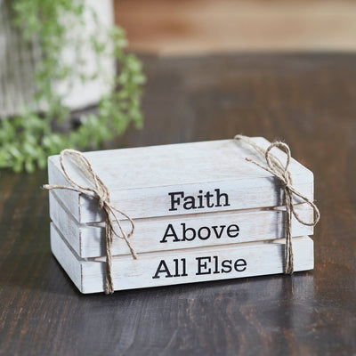 "Faith Above All Else" Faux Book Stack - Primitive Star Quilt Shop