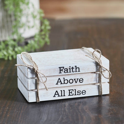 "Faith Above All Else" Faux Book Stack - Primitive Star Quilt Shop
