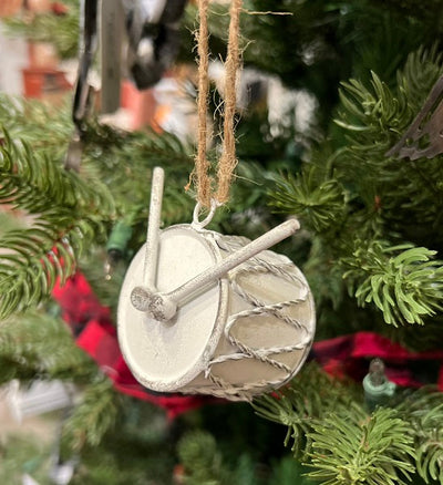 White Washed Drum Ornament - Primitive Star Quilt Shop