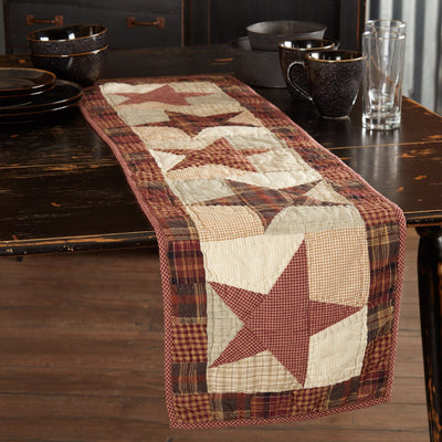 Abilene Star Quilted Runner 13x48" - Primitive Star Quilt Shop