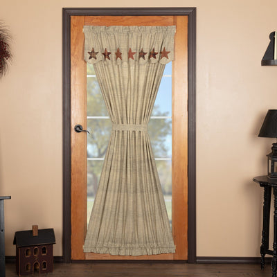 Abilene Star Lined Door Panel with Attached Valance 72" - Primitive Star Quilt Shop