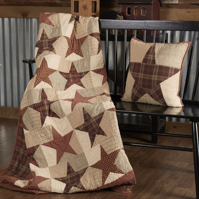 Abilene Star Quilted Throw - Primitive Star Quilt Shop