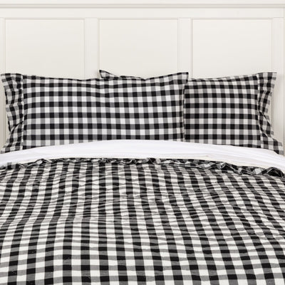 Annie Buffalo Check Black Standard Pillow Case - Set of 2 - Primitive Star Quilt Shop