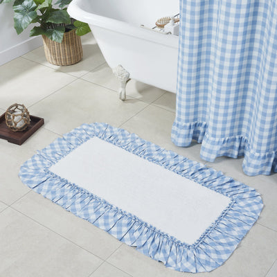 Annie Blue Buffalo Check Bathmat 27x48" - Primitive Star Quilt Shop