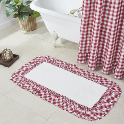 Annie Red Buffalo Check Bathmat 27x48" - Primitive Star Quilt Shop