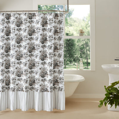 Annie Portabella Floral Ruffled Shower Curtain - Primitive Star Quilt Shop