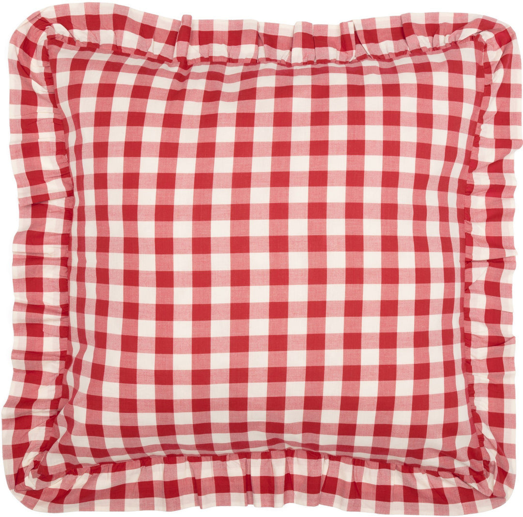 Annie Buffalo Check Red Fabric Euro Sham 26x26