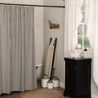 Ashmont Ticking Stripe Shower Curtain - Primitive Star Quilt Shop
