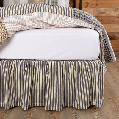  Nestl Queen Bed Skirt - Damask Dobby Stripe Wrap