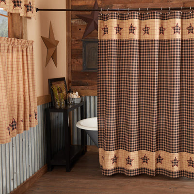 Bingham Star Shower Curtain - Primitive Star Quilt Shop