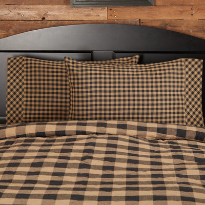 Black Check Standard Pillow Case - Set of 2 - Primitive Star Quilt Shop