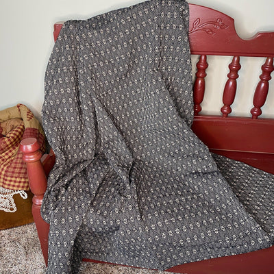 Packsville Rose Black and Linen Woven Throw - Primitive Star Quilt Shop