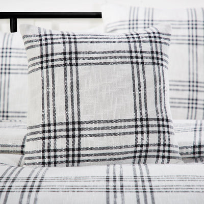 Black Plaid Fabric Pillow 18" Filled - Primitive Star Quilt Shop