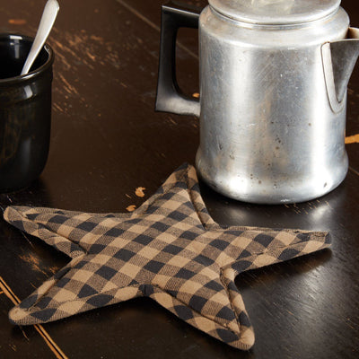 Black Star Trivet 10" - Primitive Star Quilt Shop