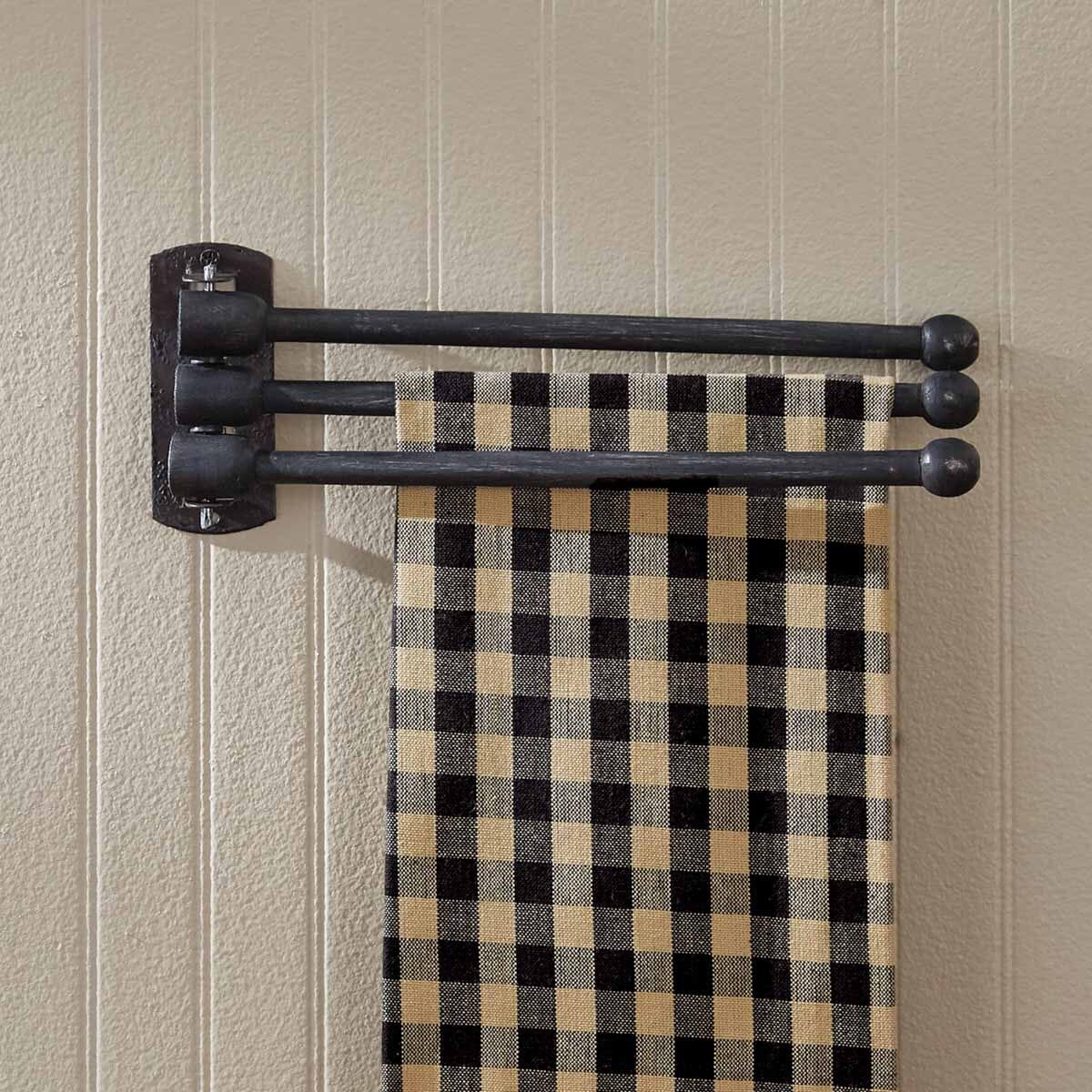 Primative Towel Racks Park Designs Black Wood Tea Towel Rack | Primitive Star Quilt Shop