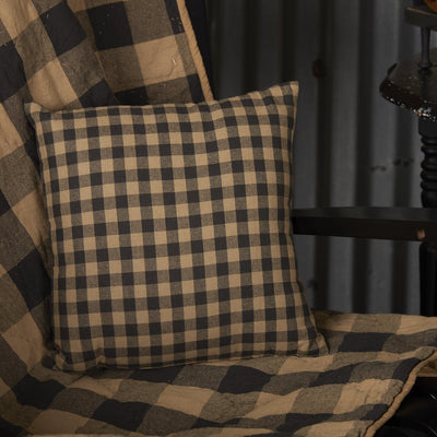Black Check Fabric Pillow 12" - Primitive Star Quilt Shop