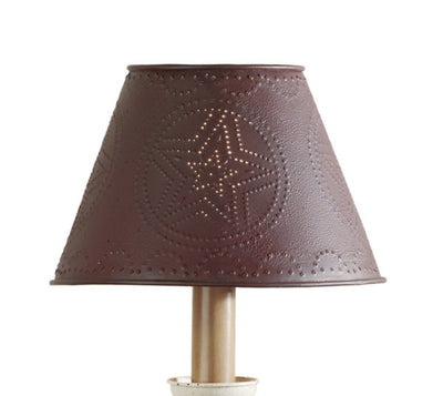Burgundy Star Metal Lamp Shade - 10" - Primitive Star Quilt Shop